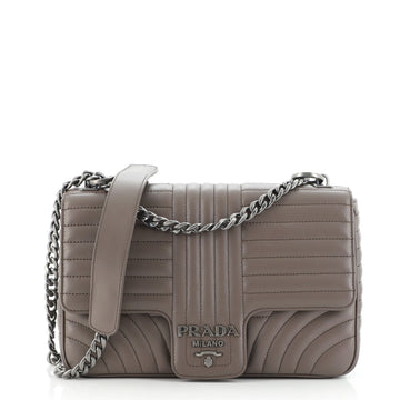 Prada Chain Flap Shoulder Bag Diagramme Quilted Leather Medium