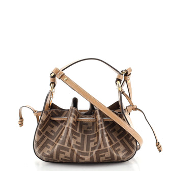 Fendi Pomodorino Bucket Bag Zucca Coated Canvas Mini