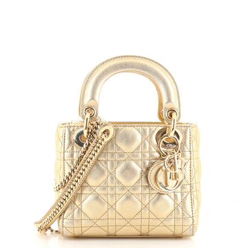 Christian Dior Lady Dior Chain Bag Cannage Quilt Lambskin Mini