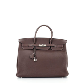 Hermes Birkin Handbag Brown Togo with Palladium Hardware 40