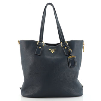 Prada Side Zip Shopper Tote Vitello Daino Large