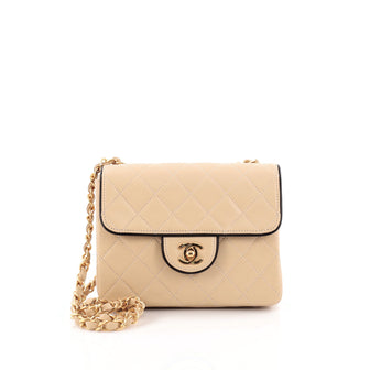 Chanel Vintage Square Classic Single Flap Bag Quilted Lambskin Mini