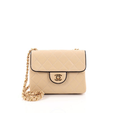 Chanel Vintage Square Classic Single Flap Bag Quilted Lambskin Mini