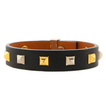 Hermes Mini Dog Clous Square Bracelet Leather