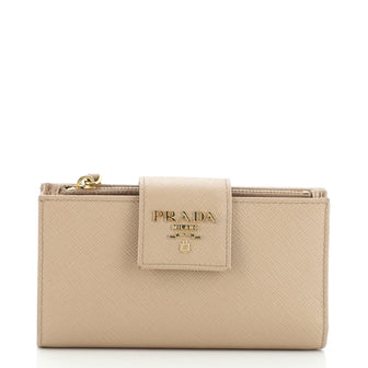 Prada Front Tab Organizer Wallet Saffiano Leather Small