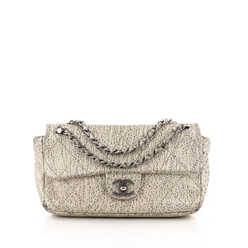 Chanel Le Marais Classic Flap Bag Quilted Distressed Metallic Leather Small