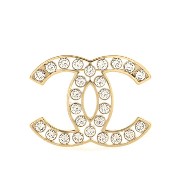 Chanel CC Brooch Metal with Crystals