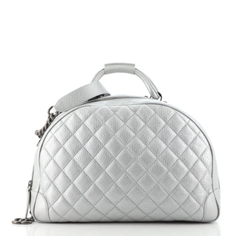 Chanel Airlines Round Trip Bowling Bag Quilted Calfskin Medium