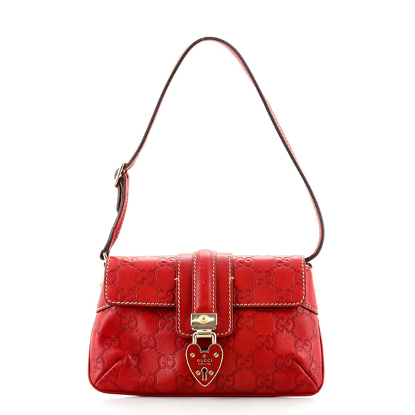 Gucci Vintage Heart Lock Flap Bag Guccissima Leather Mini  display picture 1