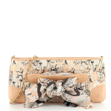 Chanel Limited Edition Scarf Pochette Printed Silk and Leather