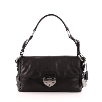 Prada Convertible Pushlock Shoulder Bag Soft Calfskin Medium