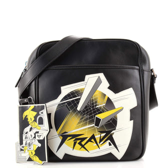Prada Comic Messenger Printed Leather Medium