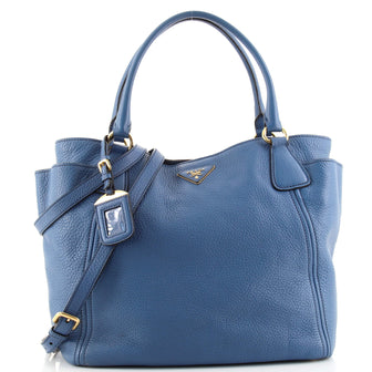 Prada Side Pocket Convertible Tote Vitello Daino Large