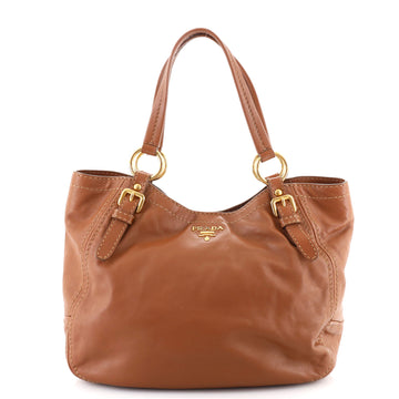 Prada Buckle Open Tote Soft Calf Medium