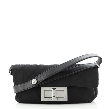 Chanel Giant Mademoiselle Lock Shoulder Bag Quilted Nylon Small