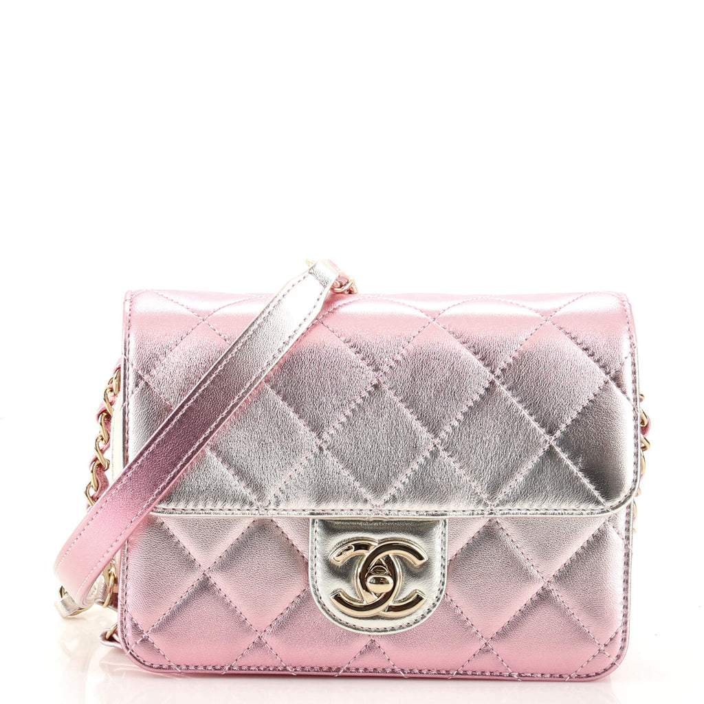 Chanel Like a Wallet Flap Bag Quilted Gradient Metallic Lambskin Mini  Metallic 13540515