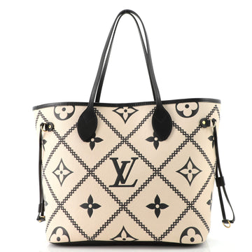 Louis Vuitton Neverfull NM Tote Monogram Empreinte Giant Broderies MM