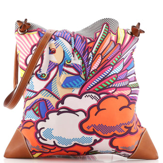 Hermes Silky City Bag Printed Silk and Leather PM