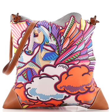 Hermes Silky City Bag Printed Silk and Leather PM