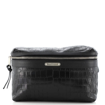 Saint Laurent City Belt Bag Crocodile Embossed Leather