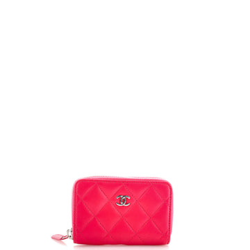 Chanel CC Zip Coin Purse Quilted Lambskin Small