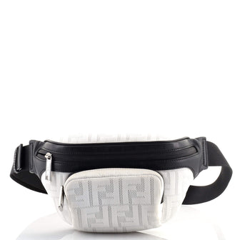 Fendi Front Pocket Waist Bag Zucca Jacquard Mesh with Leather