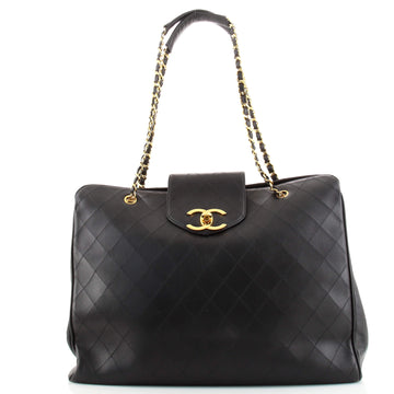 Chanel Vintage Supermodel Weekender Bag Quilted Leather Large