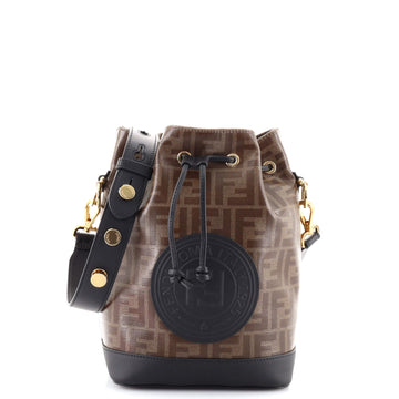Fendi Mon Tresor Bucket Bag Zucca Coated Canvas Small