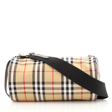 Burberry Barrel Crossbody Bag Vintage Check Canvas Small