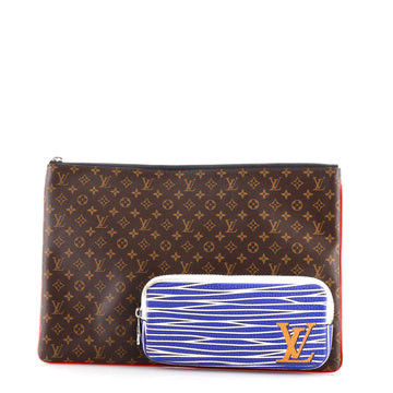 Louis Vuitton Pochette A4 Multipocket Pouch Monogram Canvas and Printed Leather