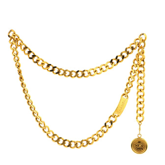 Chanel Vintage Logo Plate Chain Belt Metal