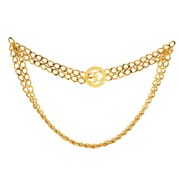 Chanel Vintage CC Circle Double Chain Belt Metal
