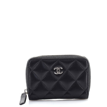 Chanel CC Zip Coin Purse Quilted Lambskin Small