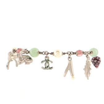 Chanel CC Woodland Charm Bracelet Metal with Faux Pearls and Beads