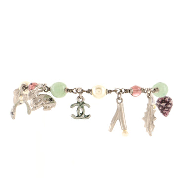Chanel CC Woodland Charm Bracelet Metal with Faux Pearls and Beads