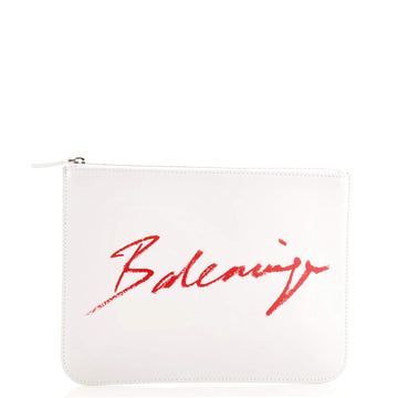 Balenciaga Everyday Script Logo Pouch Leather Small