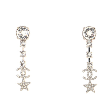 Chanel CC Starfall Drop Earrings Metal with Crystals