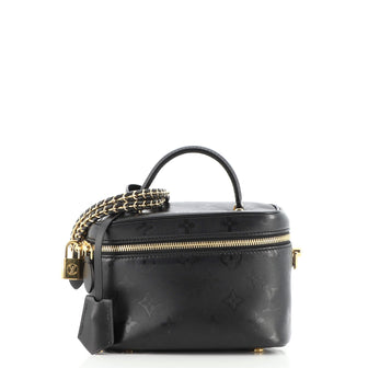 Louis Vuitton Vanity Handbag Monogram Ink Embossed Lambskin PM