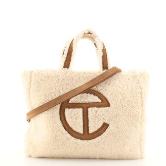 Telfar UGG Reverse Shopping Tote Shearling and Suede Medium