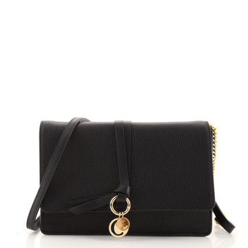 Chloe Alphabet Chain Clutch Bag Leather
