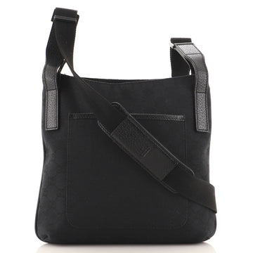Gucci Vintage Flat Messenger Bag GG Canvas and Leather Small