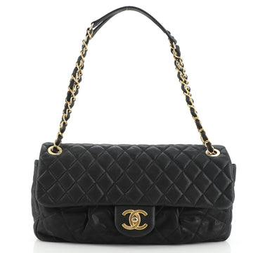 Chanel Coco Pleats Flap Bag Quilted Iridescent Calfskin Large