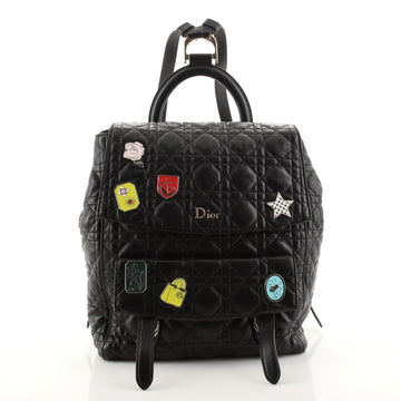 Christian Dior Stardust Backpack Charm Embellished Cannage Quilt Lambskin Large