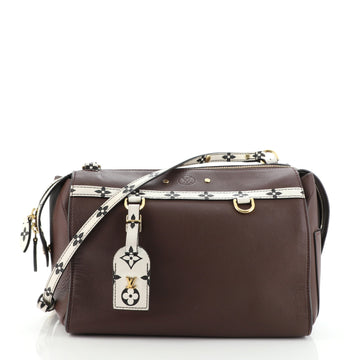 Louis Vuitton Speedy Amazon Bag Leather with Monogram Canvas MM