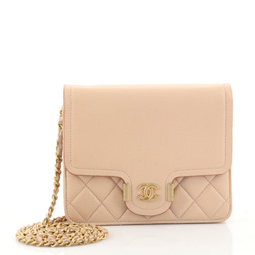 Chanel Archi Chic Square Wallet on Chain Quilted Grained Calfskin