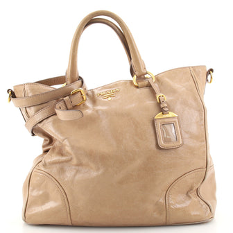 Prada Convertible Shopping Tote Vitello Shine Medium