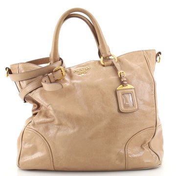 Prada Convertible Shopping Tote Vitello Shine Medium