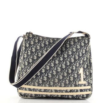 Christian Dior Vintage Girly Zip Messenger Bag Diorissimo Coated Canvas