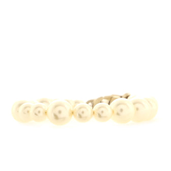 Chanel CC Charm Pearl Bracelet Faux Pearls and Crystal Embellished Metal