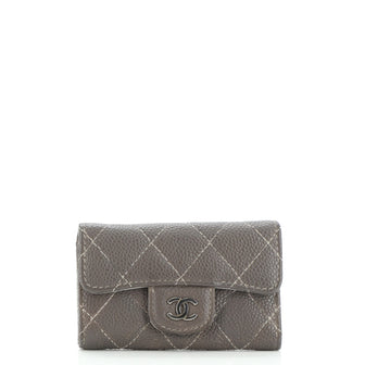 Chanel Lambskin Quilted 6 Key Holder Black